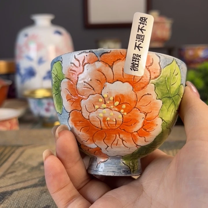 摆件景德镇陶瓷茶杯多了