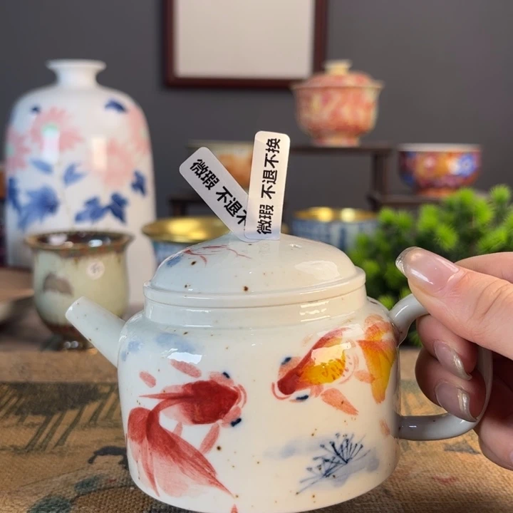 摆件大瑕景德镇陶瓷茶杯多的