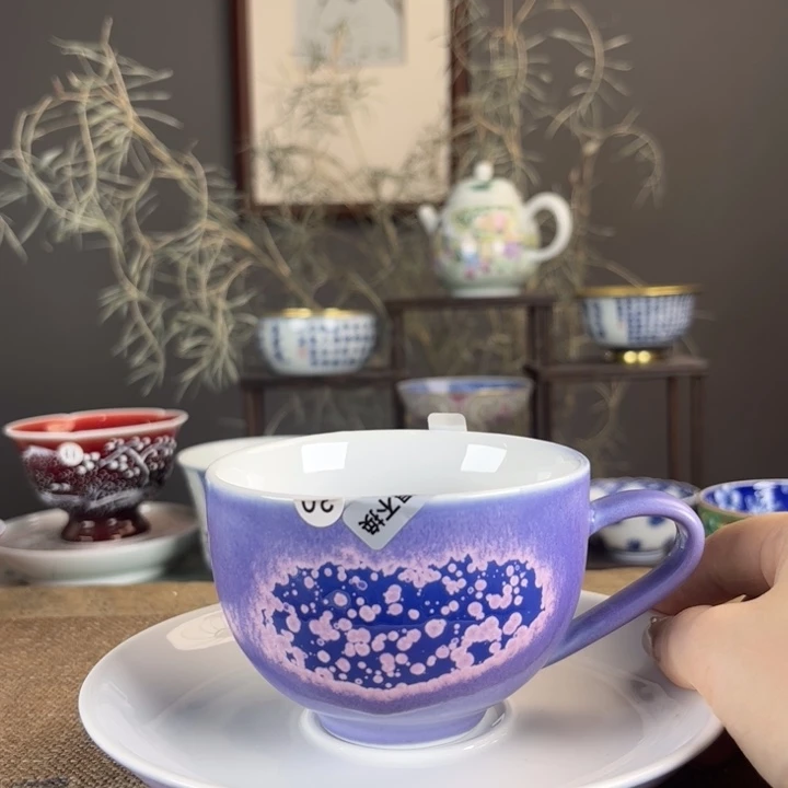 摆件景德镇陶瓷茶杯多人