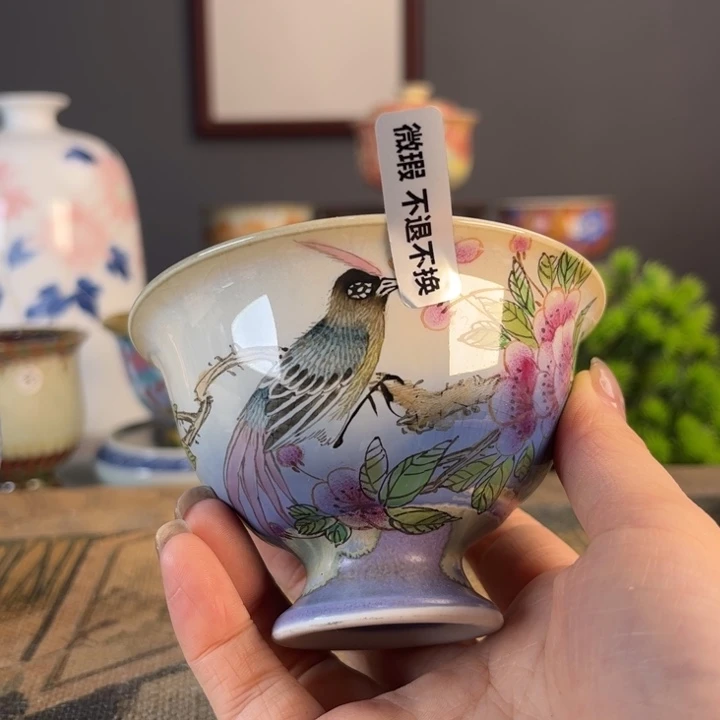 摆件景德镇陶瓷茶杯多杯