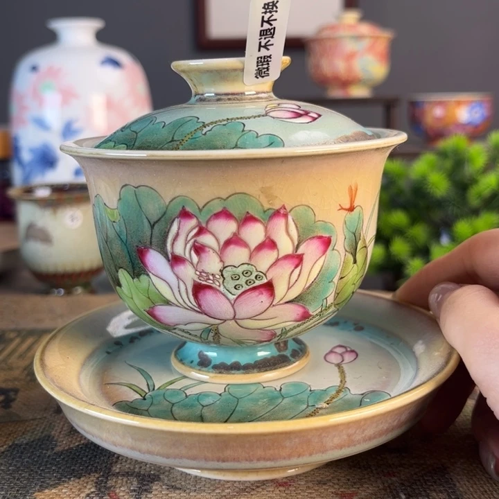 摆件景德镇陶瓷茶杯多