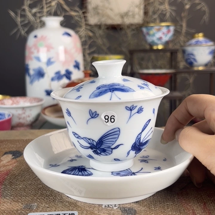 摆件景德镇陶瓷茶杯多人