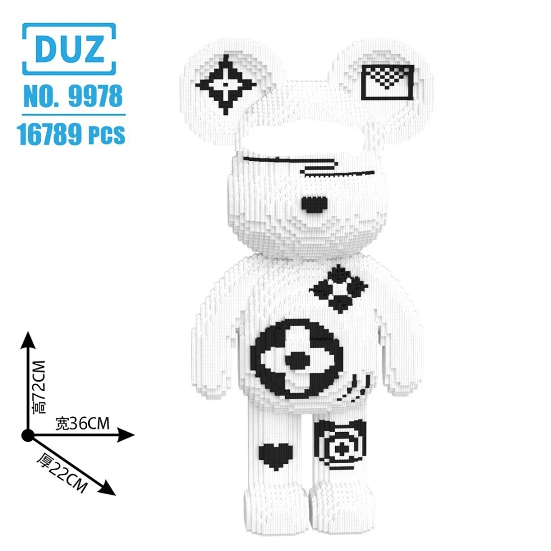 72CM专柜版大颗粒巨大落地积木熊网红大白熊立体摆件成人礼