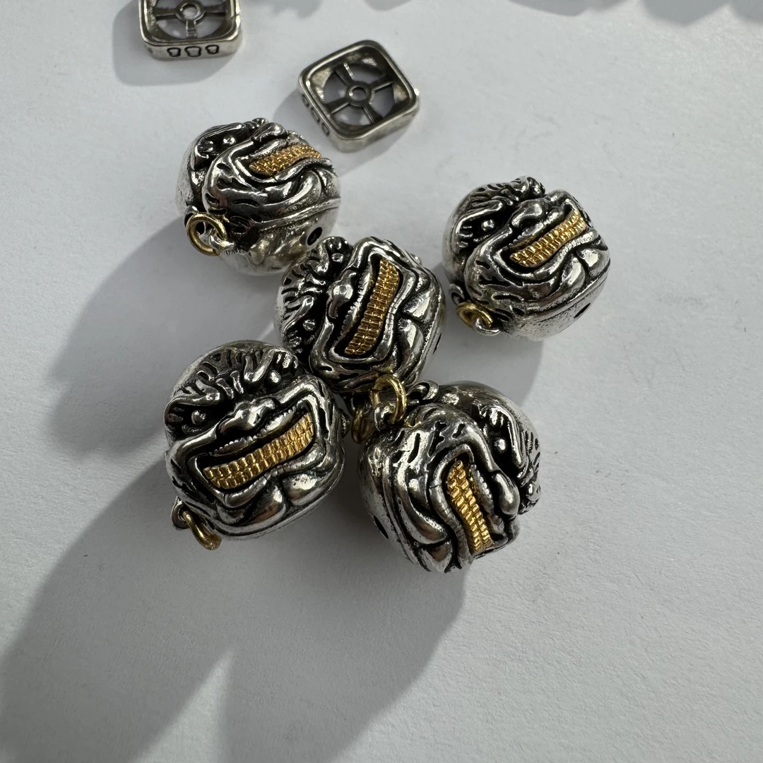 925银银制品 恶僧单籽文玩配饰