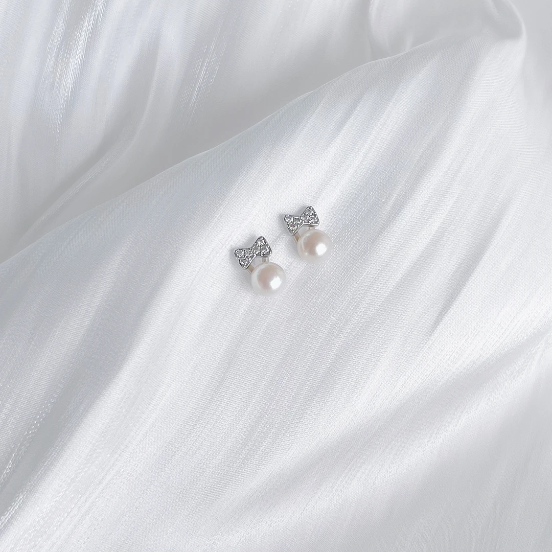 【6-7mm 通体S925银耳钩镀14K金】天然淡水珍珠耳饰FLX024