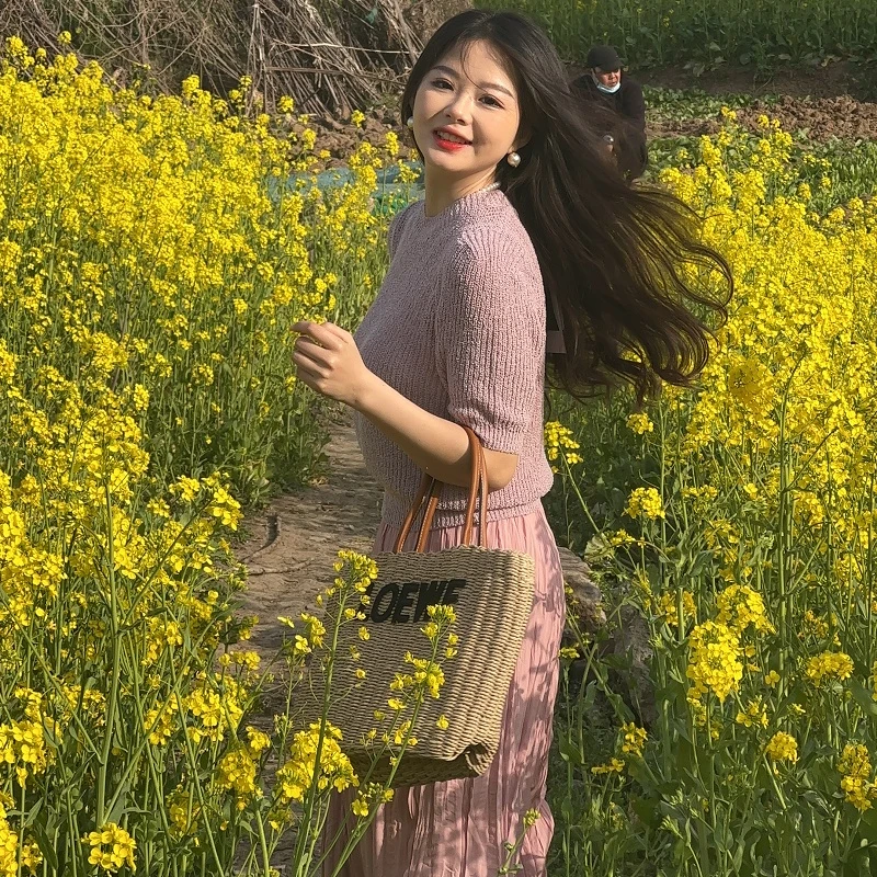 2023春夏季新款小众设计感温柔风森系超仙仙女上衣短袖