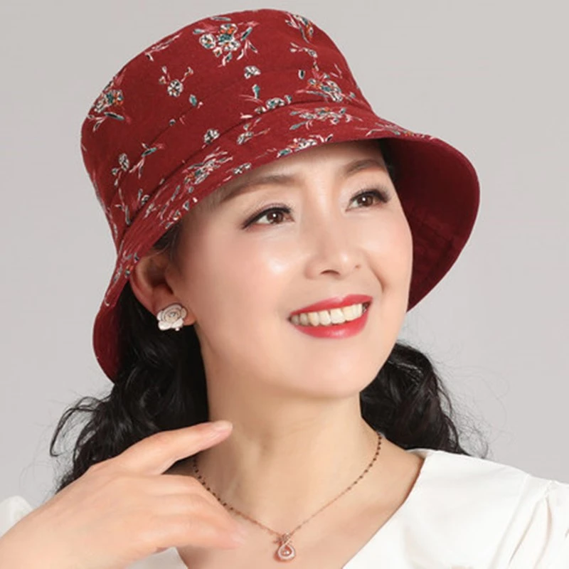 中老年帽子女春秋老太太薄款盆帽夏天遮阳防晒帽妈妈婆婆奶奶布帽