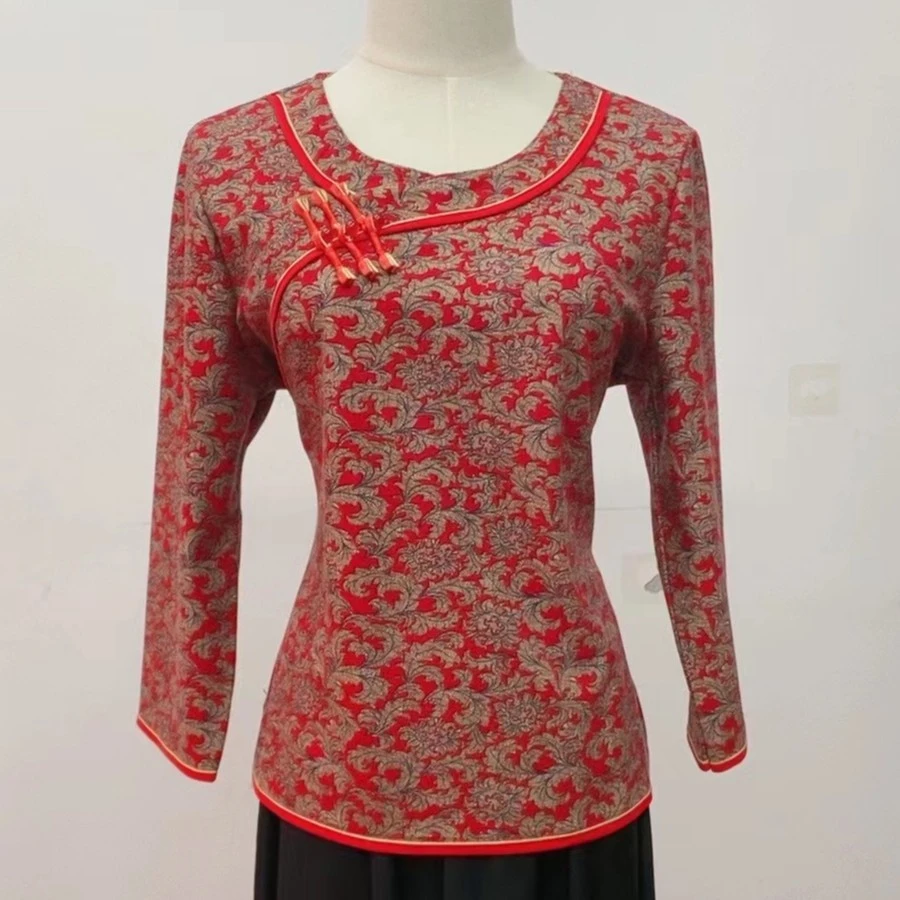 秋款名族风复古盘扣小上衣