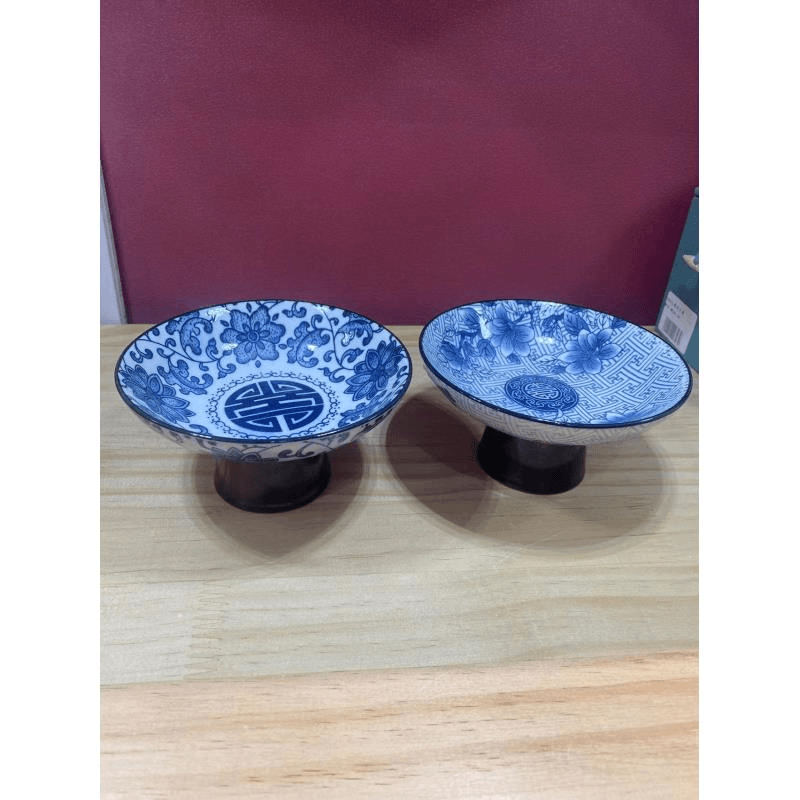 青花陶瓷高脚陶瓷茶具茶果盘陶瓷茶具配件A13228