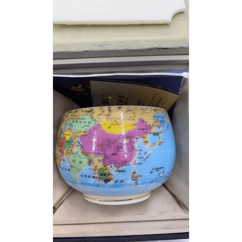 创意世界地图茶杯个人专用家用主人杯大号陶瓷中国中式A30408