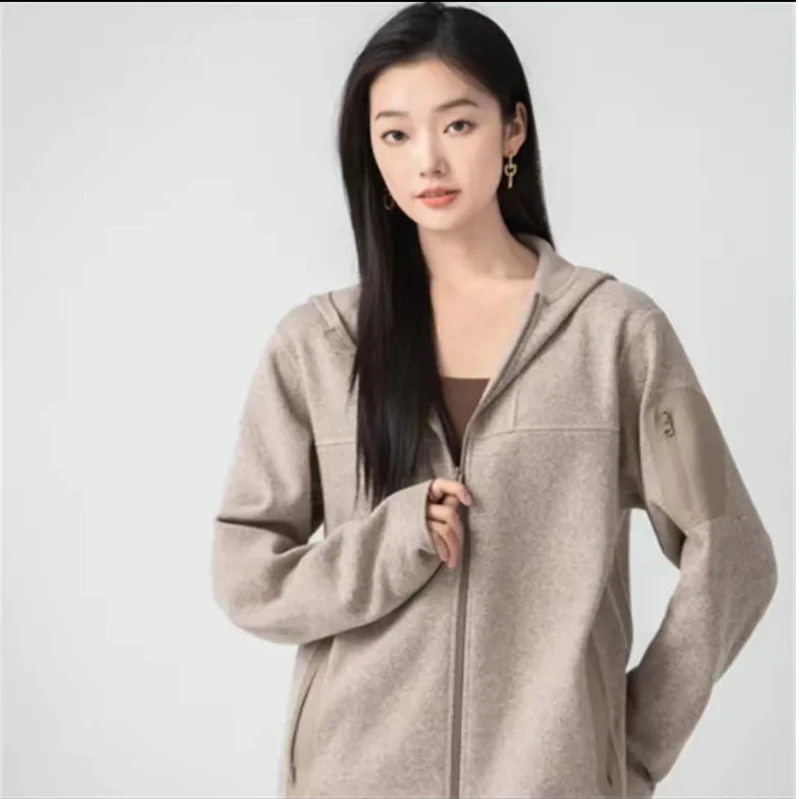 连帽针织开衫卫衣抓绒男女同款春秋运动卫衣DB001