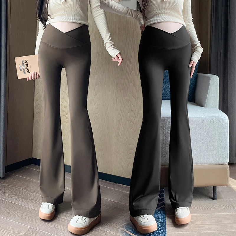 生完也能穿孕妇裤2025春秋新款外穿低腰瑜伽长裤微喇叭孕妇鲨鱼裤