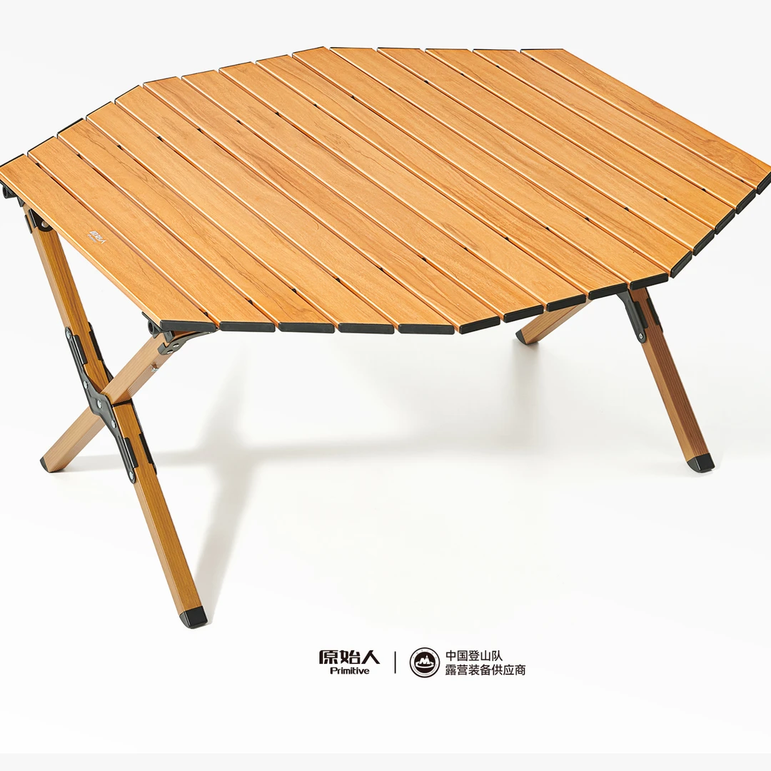 原始人铝合金八角蛋卷桌家用户外露营便携