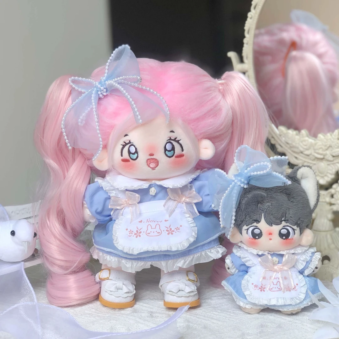 10cm娃衣现货20cm棉花娃娃衣服蓝色公主裙白菜公仔换装服装