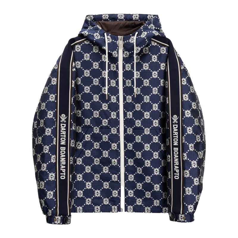 【DA双刀】秋冬新款男士时尚休闲宽松连帽提花百搭加棉外套-6619-3