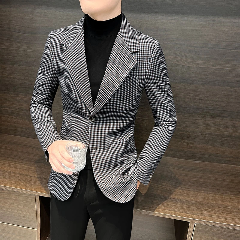 男士休闲西装男款爆款2025新款秋冬痞帅高级感韩版修身西服外套男