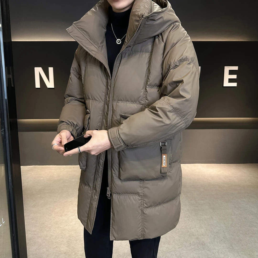 连帽鸭绒冬季羽绒服男款爆款2025新款正品潮流男装保暖中长款外套