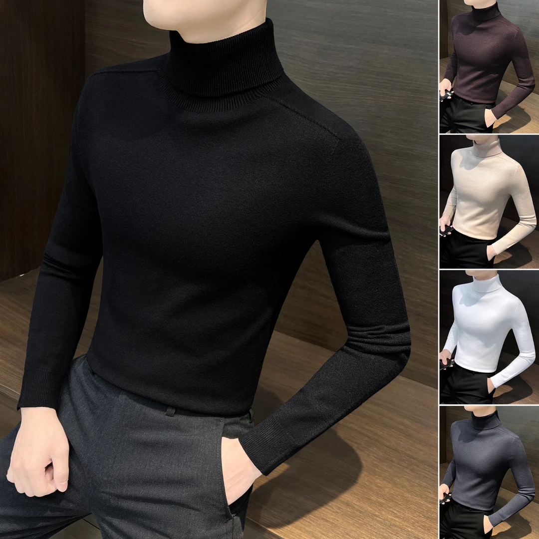高领毛衣男款秋冬爆款2025新款修身休闲上衣男士内搭针织打底衫男