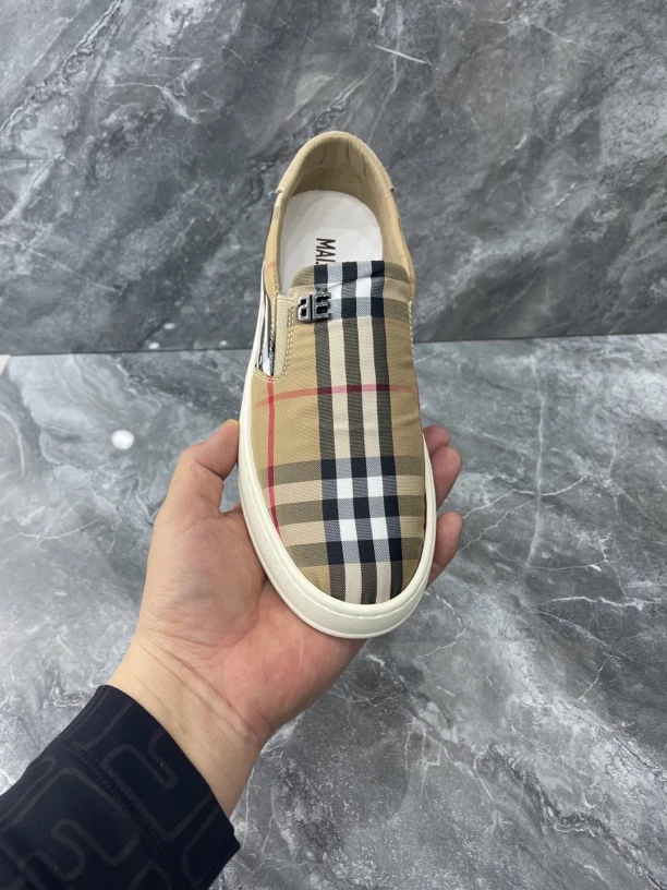 高端百搭格子鞋时尚男士乐福鞋格纹低帮男款