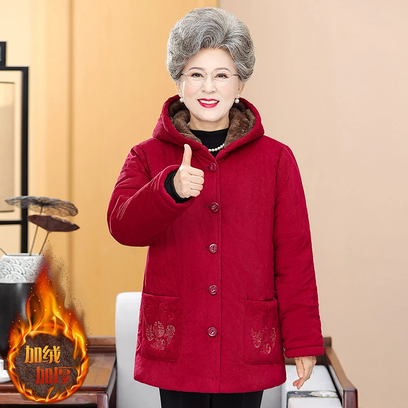 奶奶装冬装棉衣老年人棉袄女老太太衣服老人冬季60岁妈妈棉服外套