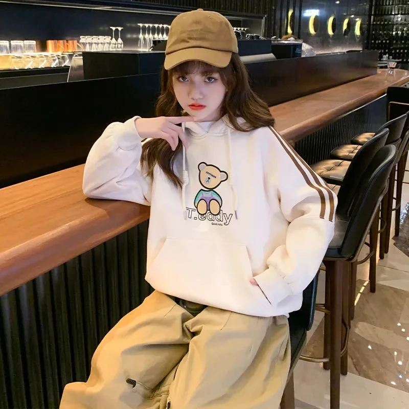 女童加绒卫衣2023新款冬季洋气儿童时髦冬装女大童加厚一体绒上衣