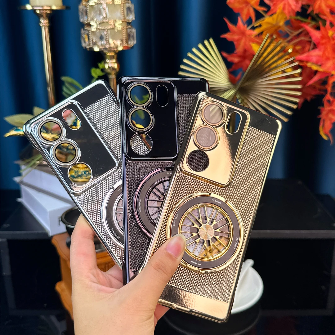 解压陀螺支架适用【vivo S17】电镀网格散热壳自带镜头膜防摔透气