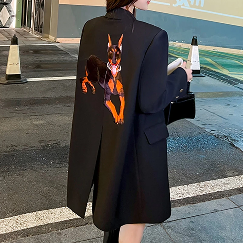 高级感大码设计感西装外套女胖mm春秋季新款网红休闲宽松西服上衣