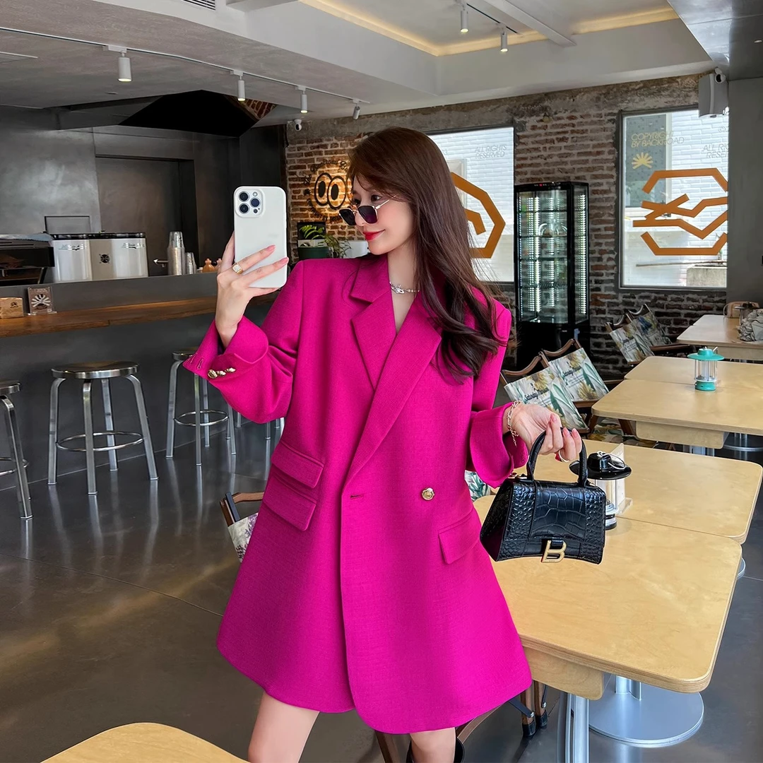 胖mm高级感时尚西装外套女2025春秋大码韩版宽松休闲气质西服上衣