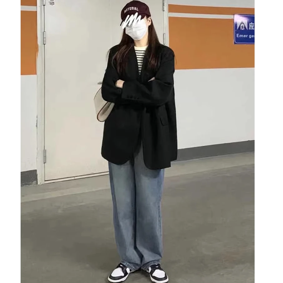 大码女装宽松西装外套2024秋装新款胖mm200斤韩版休闲西服上衣女