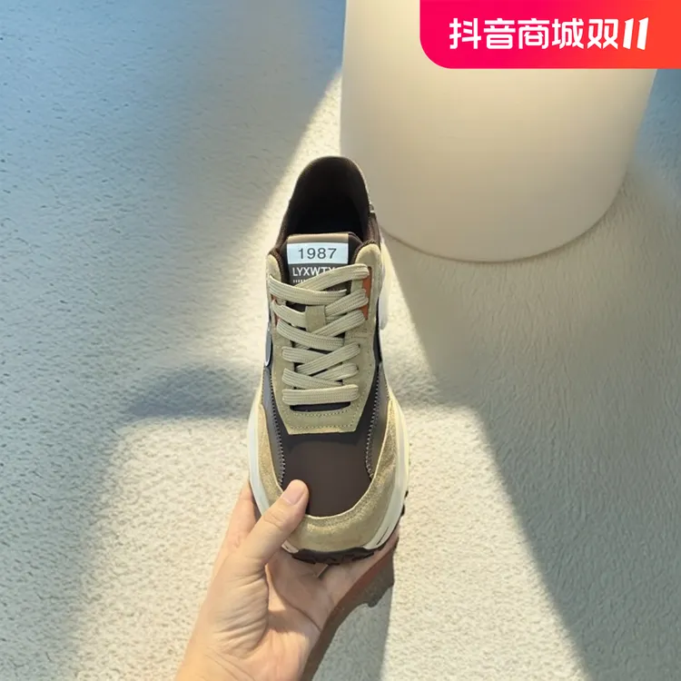 2024秋季新款时尚宽松潮男休闲鞋PQ86-372拼色百搭系带低帮轻便款