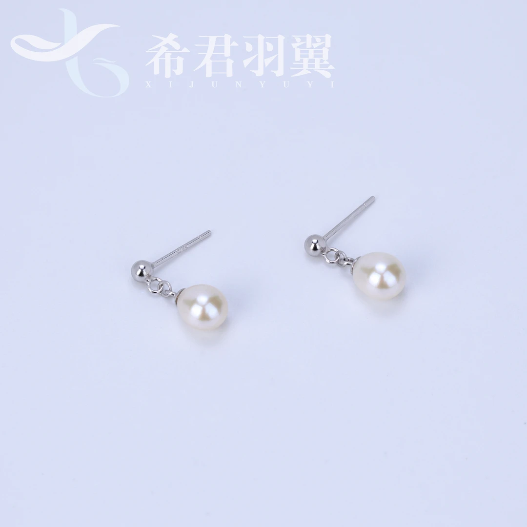 希君羽翼【希希中秋限定】迷你吹淡水无核珍珠耳坠s925银版自发