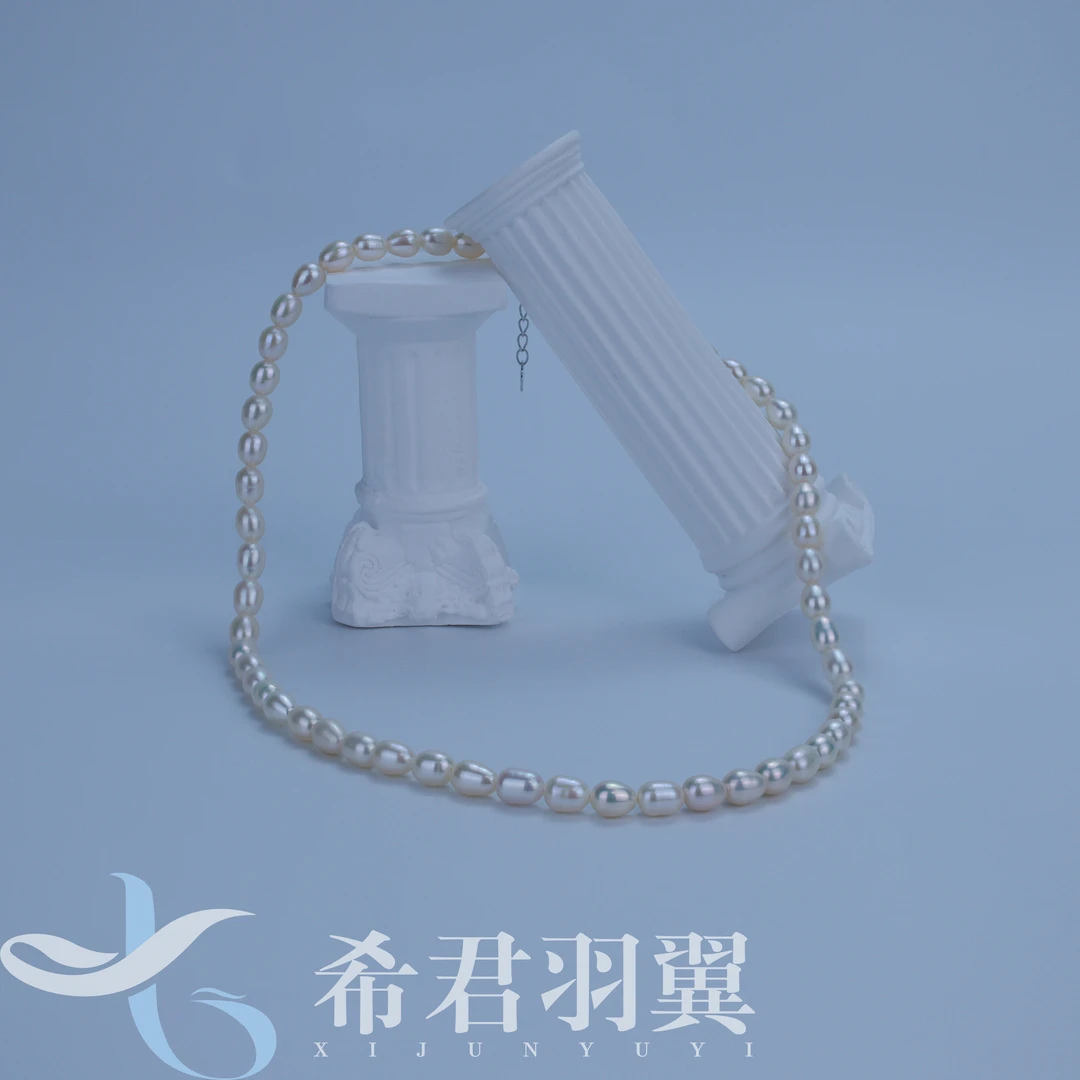 希君羽翼【希希子】月光手书 S925银天然淡水珍珠5-6mm项链百搭时尚