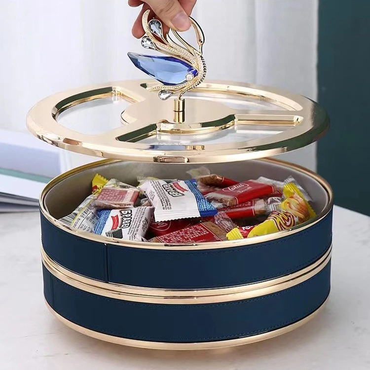 欧式创意现代轻奢干果收纳盒客厅茶几坚果糖果盒家用零食盒瓜子盘