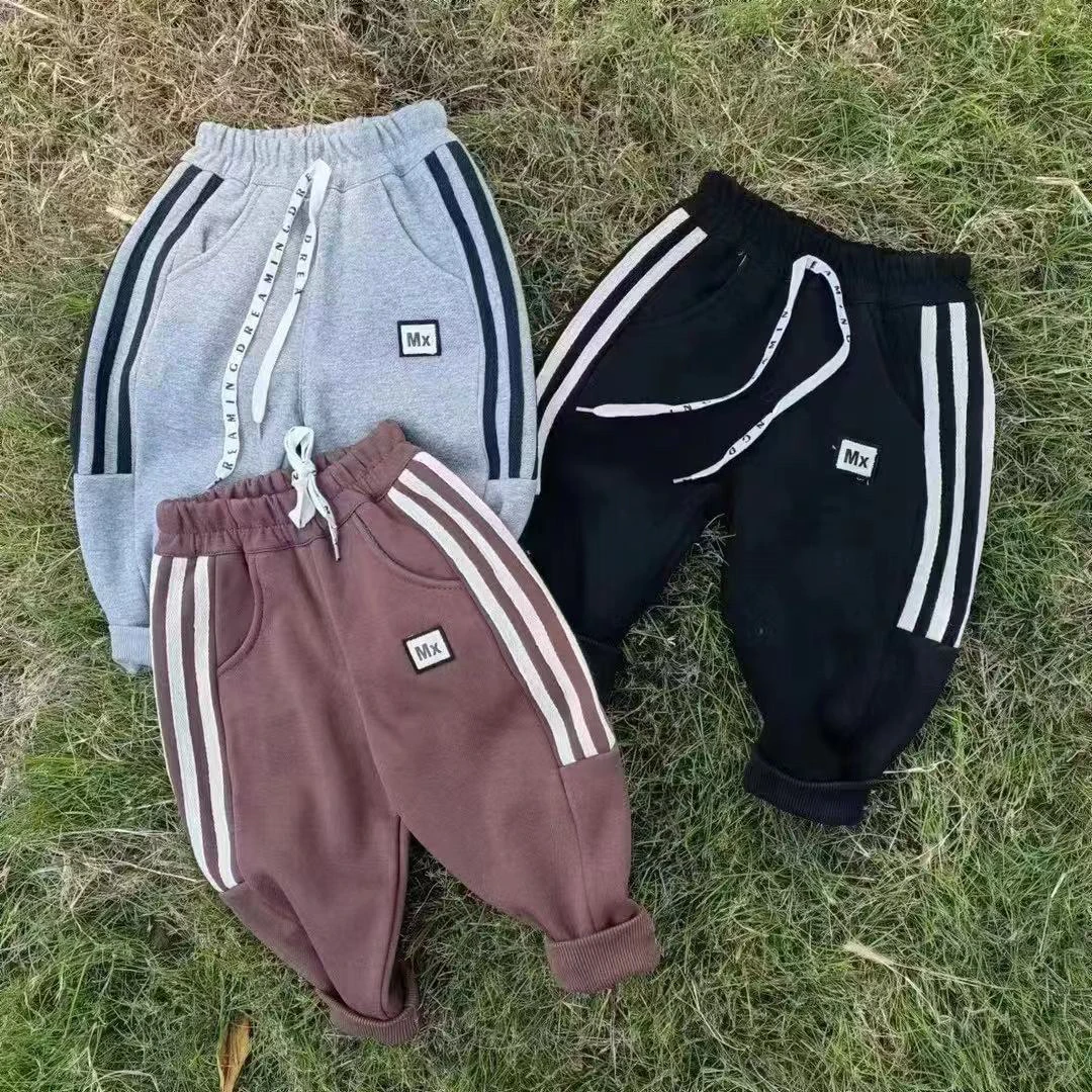 深秋中小童一体绒卫裤