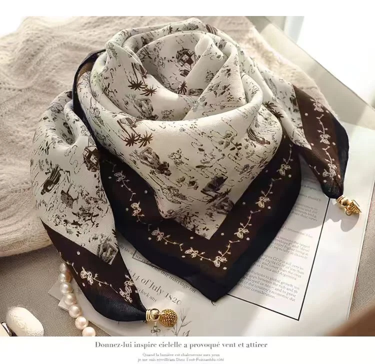 【原始部落】棉麻磁吸扣新中式国风披肩丝巾70*70（A-078）