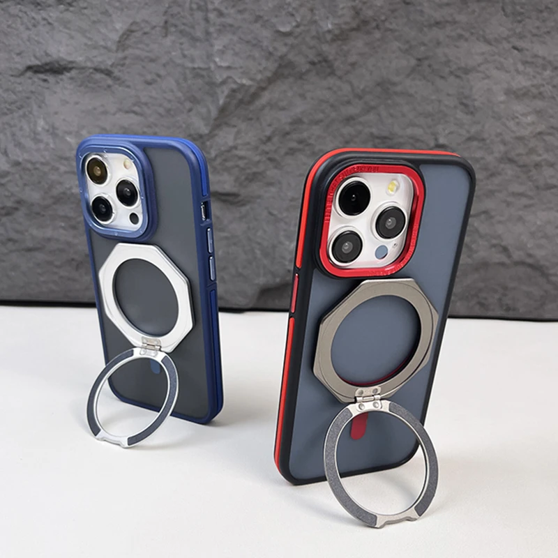 通用铝合金支架苹果手机壳车载磁吸桌面便携旋转折叠安卓懒人指环