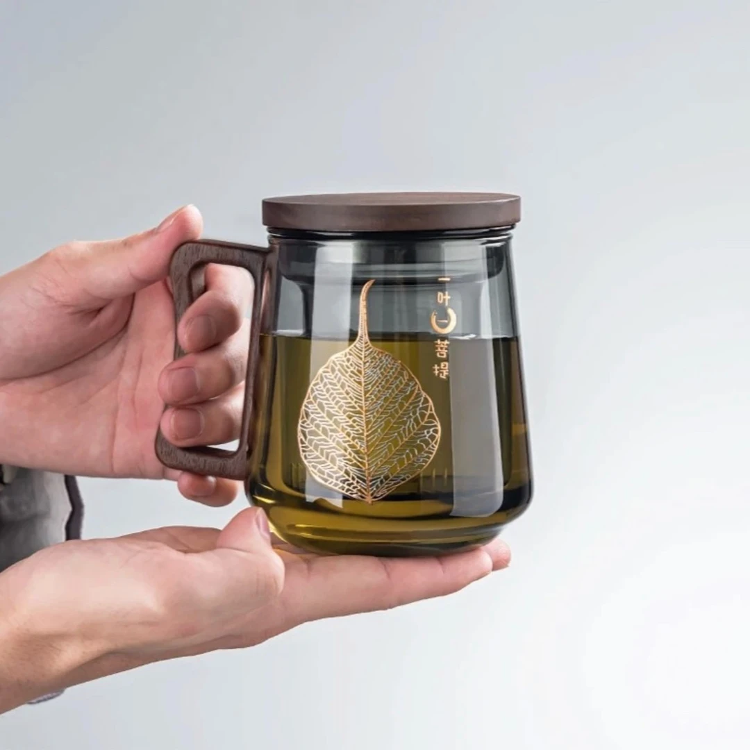 匠灶堂 一叶菩提办公三件套杯 日式简约泡茶杯