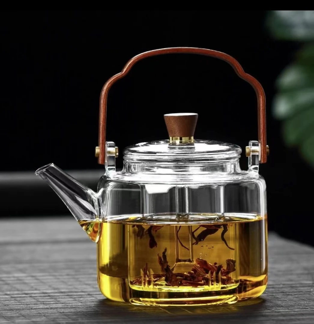 高硼硅玻璃蒸煮一体四代提梁壶  1100ML大容量家用煮茶壶烧水壶