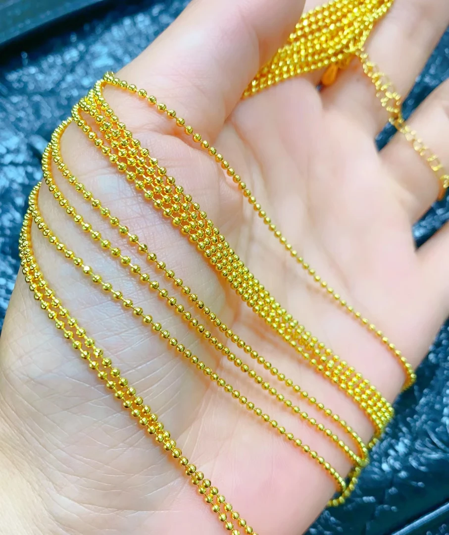 铜合金项链 爆闪米珠链（卡1.5）（敏感肤质慎拍）