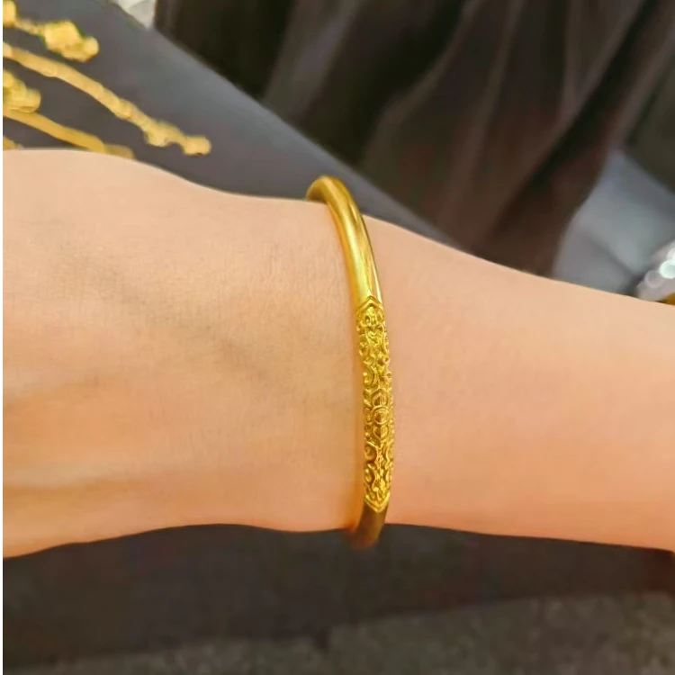 合金手镯 卡5卷草纹手镯