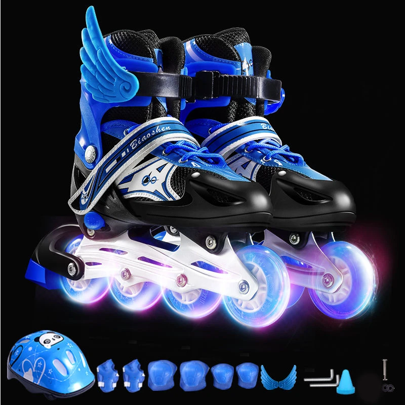 溜冰鞋男孩轮滑鞋女孩儿童初学者女童男童全套装滑冰鞋滑轮鞋旱冰