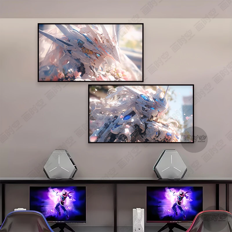 女机甲高达装饰画卡通动漫宿舍卧室房间横版壁画女机娘可爱超萌