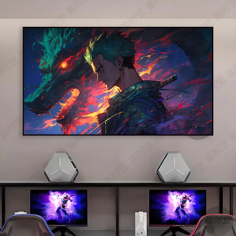 海贼王青龙索隆大幅挂画客厅卧室男孩房间动漫装饰画电竞房超酷炫