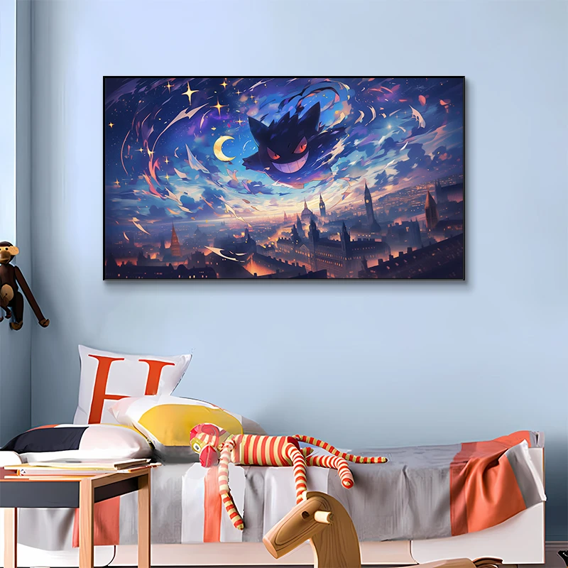 口袋妖怪耿鬼神奇宝贝装饰画精灵宝可梦网咖电竞酒店卧室走廊挂画