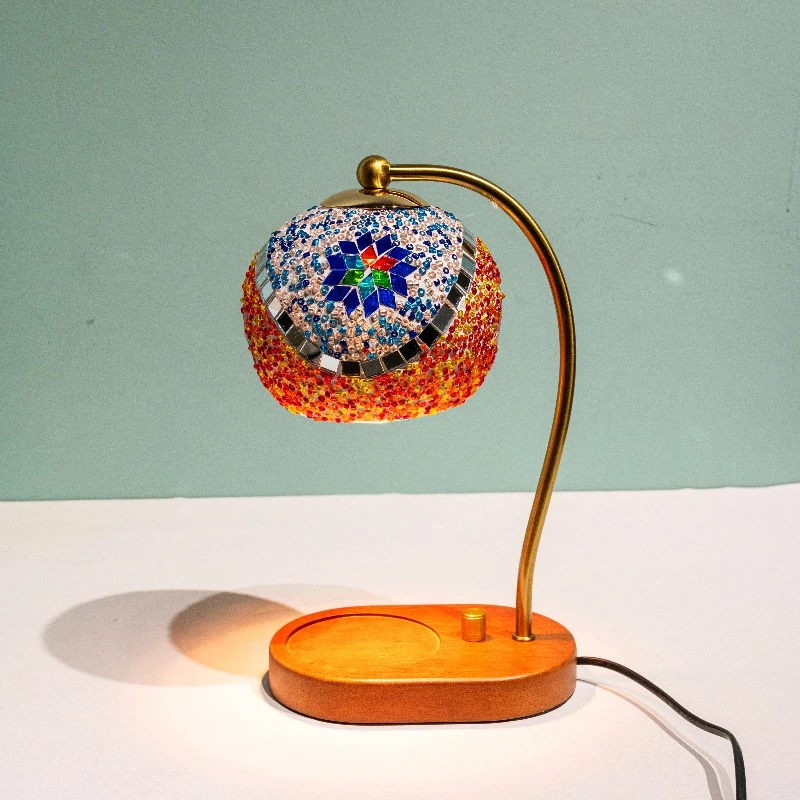 香薰融蜡灯摩洛哥手工玻璃卧室床头灯复古浪漫氛围灯