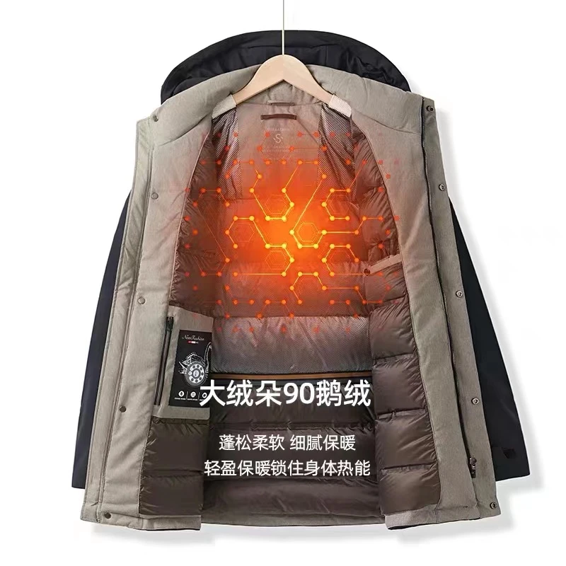 【千屿专享】鹅绒服新国标90鹅绒可脱卸连帽防风锁温外套YR3993