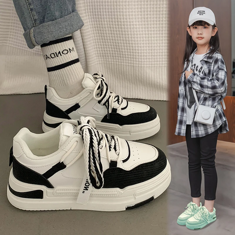 女童小白鞋2023新款儿童运动鞋ins小女孩老爹鞋中大童春秋款板鞋