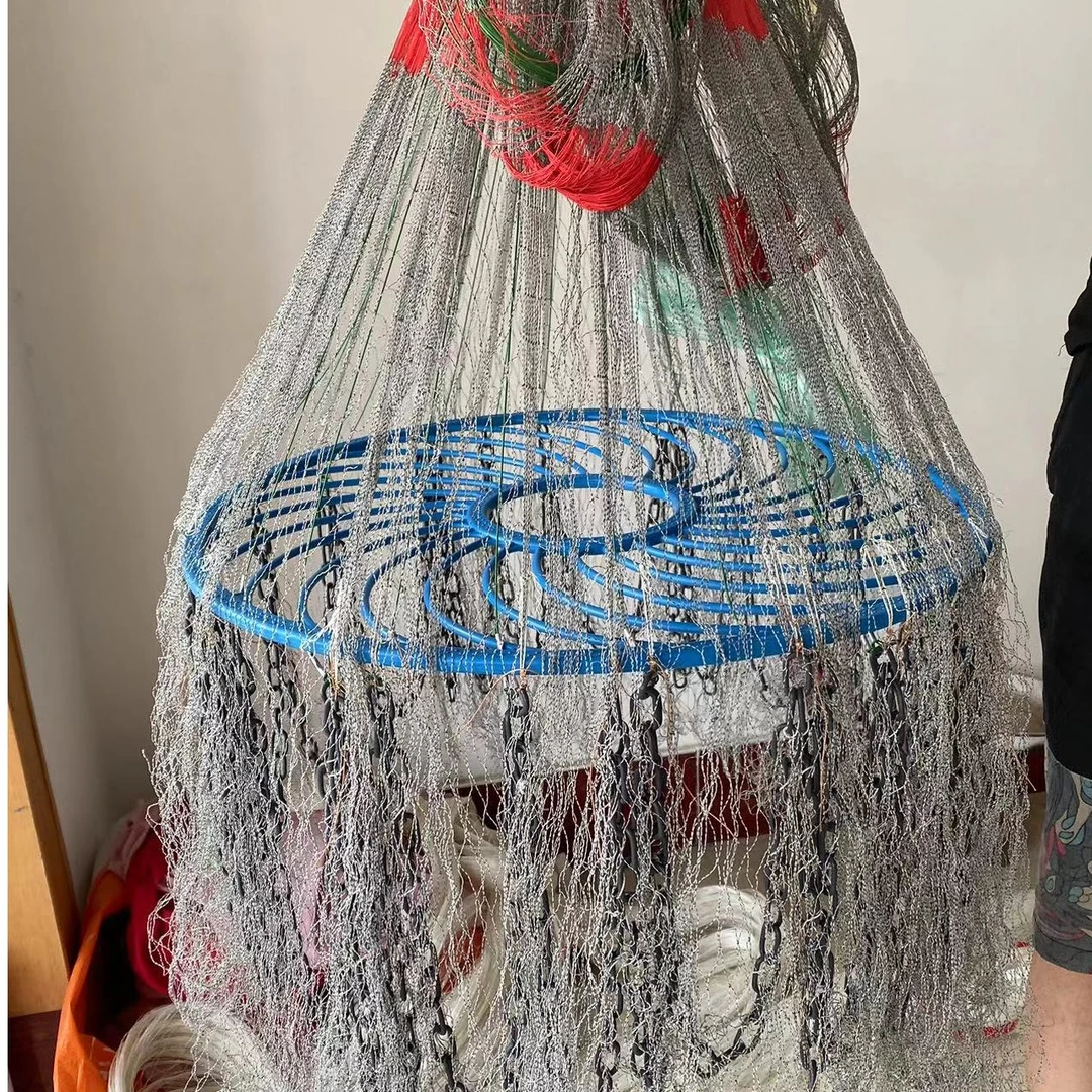 纯手工大力马带兜两用飞盘撒网 +传统撒网