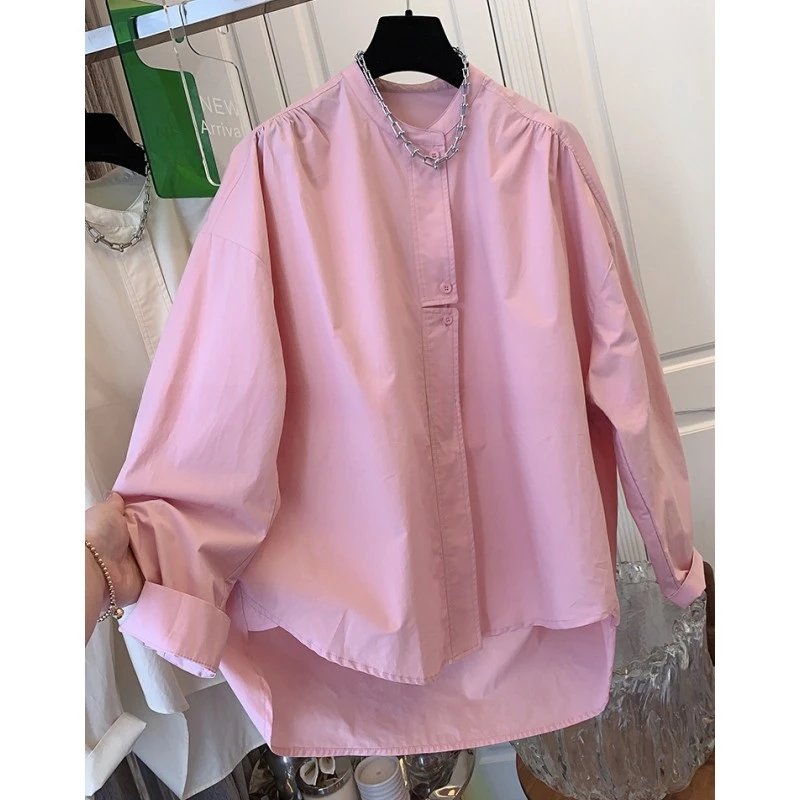高级感超好看气质棉布衬衫上衣女装廓形宽松休闲2024春季新款爆款