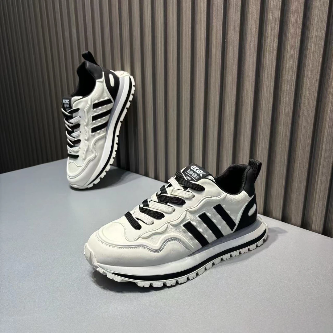 小白鞋男士款2025新款爆款秋季时尚潮牌阿甘鞋软底软面舒适休闲鞋